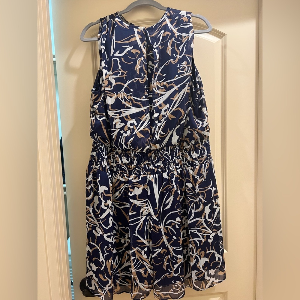 London Times Navy and White Dress